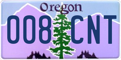 OR license plate 008CNT
