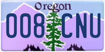 OR license plate 008CNU
