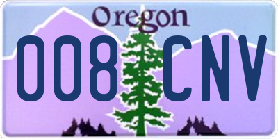 OR license plate 008CNV