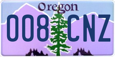 OR license plate 008CNZ