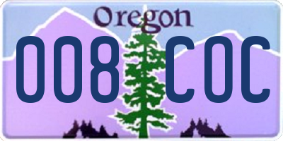 OR license plate 008COC