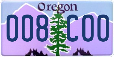 OR license plate 008COO