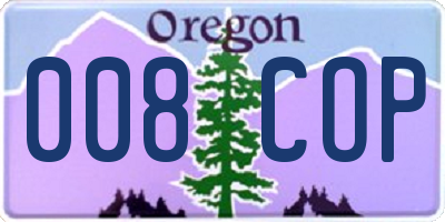 OR license plate 008COP