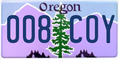 OR license plate 008COY