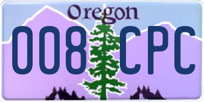 OR license plate 008CPC