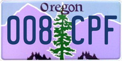OR license plate 008CPF