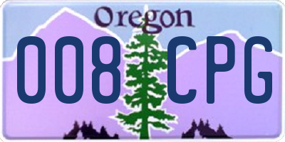 OR license plate 008CPG