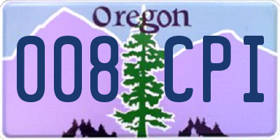 OR license plate 008CPI