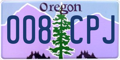OR license plate 008CPJ