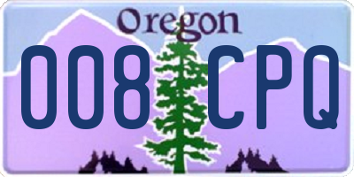OR license plate 008CPQ