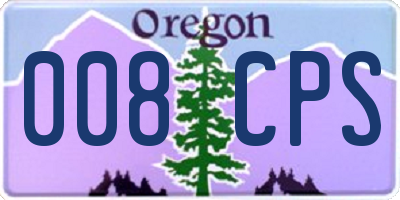 OR license plate 008CPS