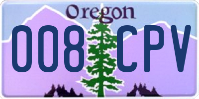 OR license plate 008CPV
