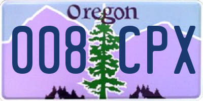 OR license plate 008CPX