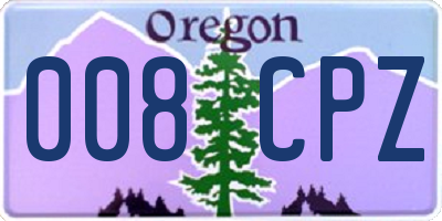 OR license plate 008CPZ
