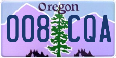 OR license plate 008CQA
