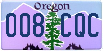 OR license plate 008CQC