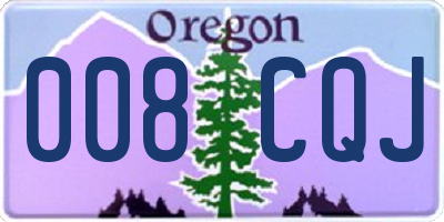 OR license plate 008CQJ