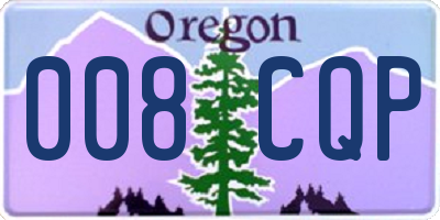 OR license plate 008CQP