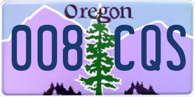 OR license plate 008CQS