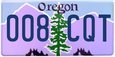 OR license plate 008CQT