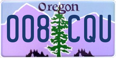 OR license plate 008CQU