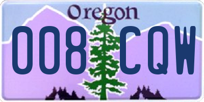 OR license plate 008CQW