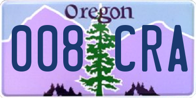 OR license plate 008CRA