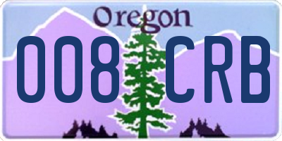 OR license plate 008CRB