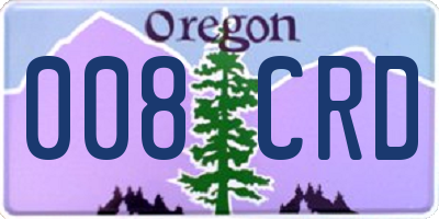 OR license plate 008CRD