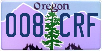 OR license plate 008CRF