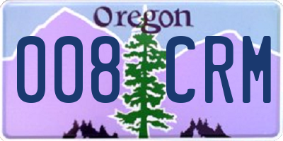 OR license plate 008CRM