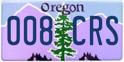 OR license plate 008CRS