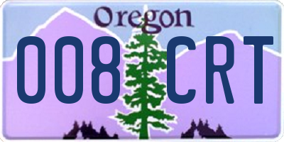 OR license plate 008CRT
