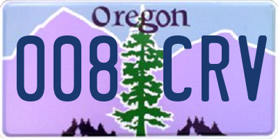 OR license plate 008CRV