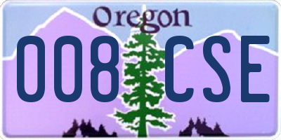 OR license plate 008CSE