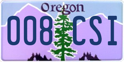OR license plate 008CSI
