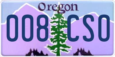 OR license plate 008CSO