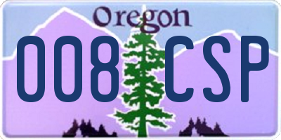 OR license plate 008CSP