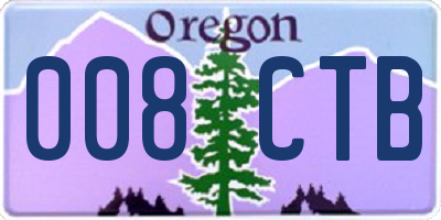 OR license plate 008CTB