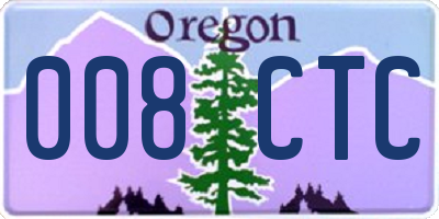 OR license plate 008CTC