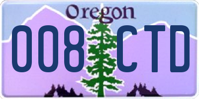 OR license plate 008CTD