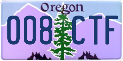 OR license plate 008CTF
