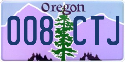 OR license plate 008CTJ