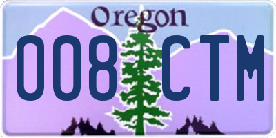 OR license plate 008CTM