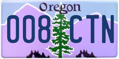 OR license plate 008CTN