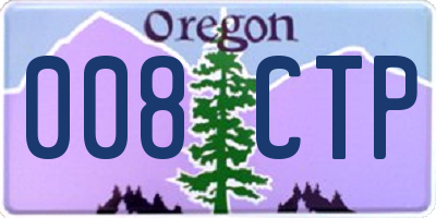 OR license plate 008CTP