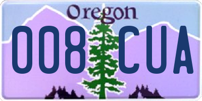 OR license plate 008CUA