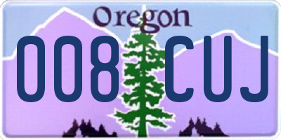 OR license plate 008CUJ