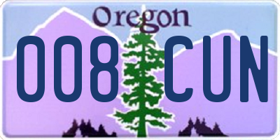 OR license plate 008CUN