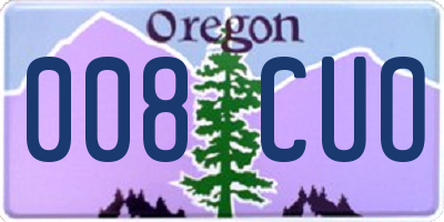 OR license plate 008CUO